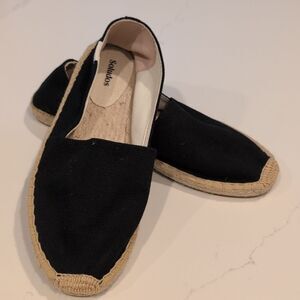 Soludos The Original Dali Espadrilles Black Canvas Slip On Flats Size EU 40